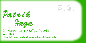 patrik haga business card